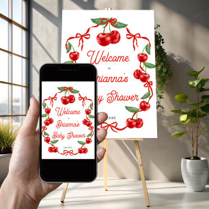 Babydusche oben auf dem Band Begrüßungsschild Poster