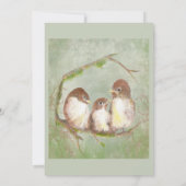 Babydusche oder Babydusche Sweet Little Bird Famil Einladung (Rückseite)