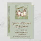 Babydusche oder Babydusche Sweet Little Bird Famil Einladung (Vorne/Hinten)