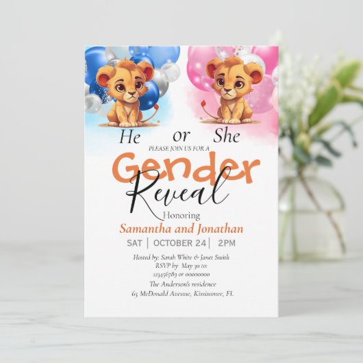 Babydusche oder Gender-Enthüllung Ankündigung (Stehend Vorderseite)