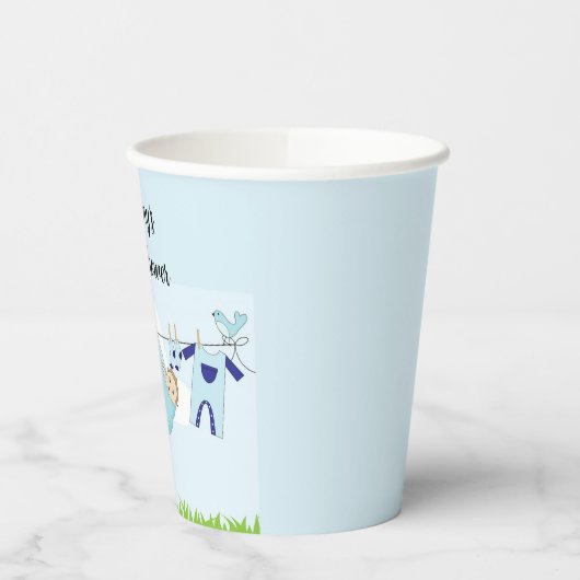 Babydusche oder Papiertücher Pappbecher (Links)