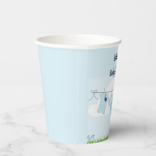 Babydusche oder Papiertücher Pappbecher (Rechts)