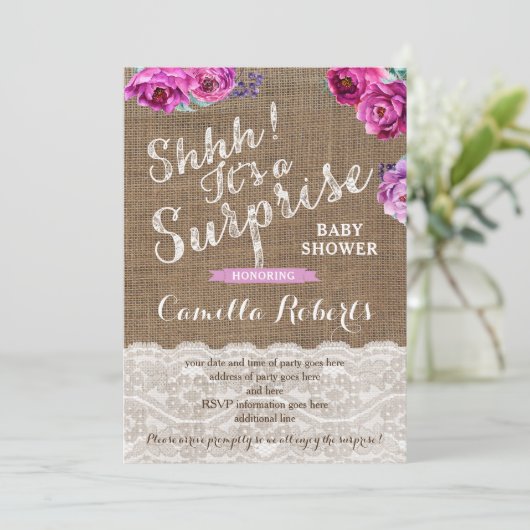 Babydusche oder Party Einladung (Stehend Vorderseite)