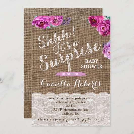 Babydusche oder Party Einladung (Vorne/Hinten)