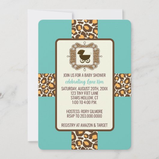 Babydusche oder Party Einladungen zum Geschlechtsv (Vorderseite)