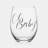 Babydusche Oh Baby Feet Weinglas Ohne Stiel (Vorderseite)