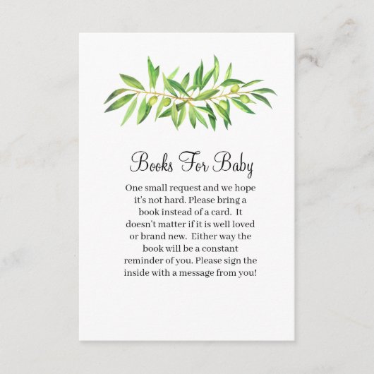 Babydusche Olivenbaum Begleitkarte (Vorderseite)