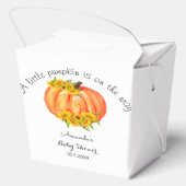 Babydusche Orange Pumpkin Fall White Geschenkschachtel (Rückseite)