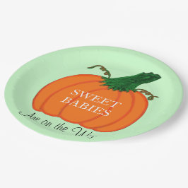 Babydusche Orange Pumpkin Sweet Babies Pappteller
