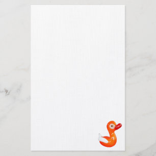 Babydusche Orangenente Briefpapier