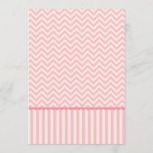 Babydusche Owl Danke Karte | Rosa Zickzack Mädchen (Rückseite)