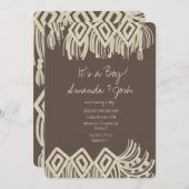 Babydusche Painterly Macrame Boho Einladung (Vorne/Hinten)