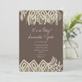 Babydusche Painterly Macrame Boho Einladung (Stehend Vorderseite)