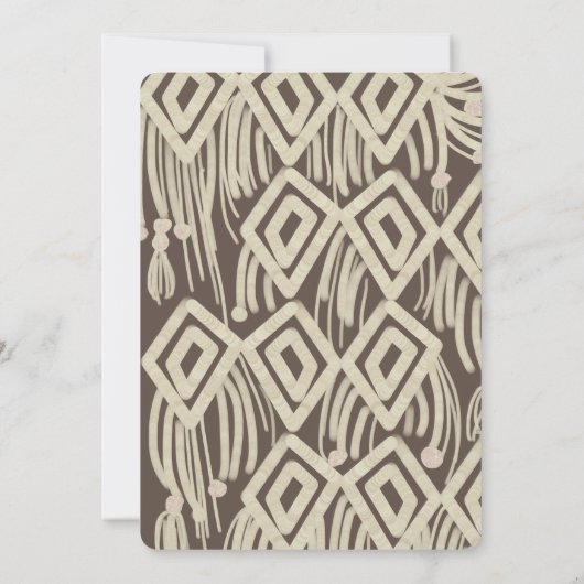 Babydusche Painterly Macrame Boho Einladung (Rückseite)