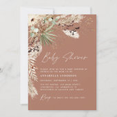 Babydusche Pampas Gras modern boho elegante Invii Einladung (Vorderseite)