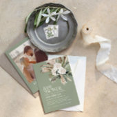 Babydusche Pampas Gras Modernes Weizengrün Foto Einladung