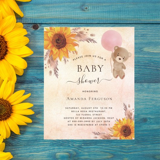 Babydusche Pampelgras Sonnenblume Teddy Budget Flyer