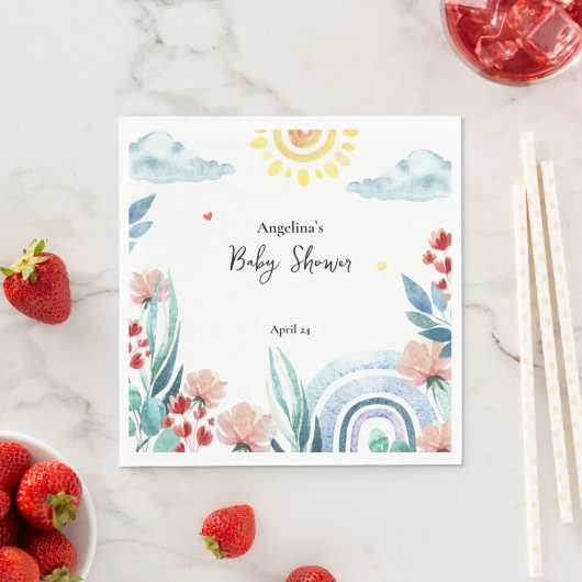 Babydusche Papier Napkin mit Design. Serviette (Beispiel)