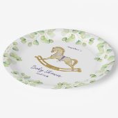 Babydusche Papierplatte mit einem charmanten Muste Pappteller (Schrägansicht)