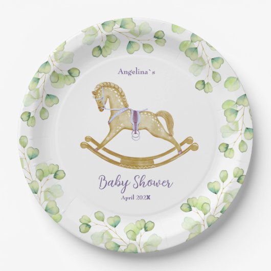 Babydusche Papierplatte mit einem charmanten Muste Pappteller (Vorderseite)