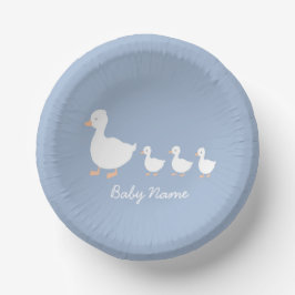 Babydusche Papierschale Blue Duckling Design Pappteller