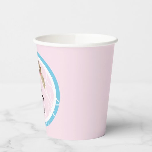 Babydusche Papiertüten "Turtle Pink/Blue" 8 oz. Pappbecher (Links)