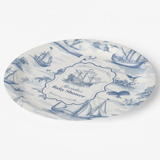 Babydusche Pappteller (Schrägansicht)