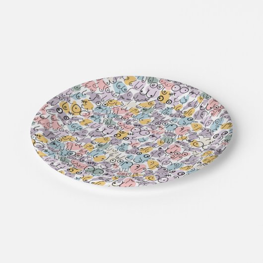 Babydusche Pappteller (Schrägansicht)