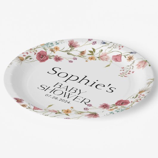 Babydusche Pappteller (Schrägansicht)