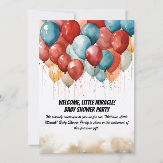 Babydusche Party Einladung (Vorderseite)