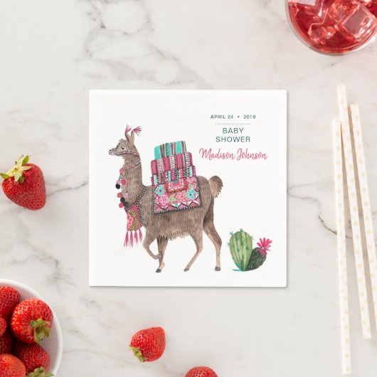 Babydusche Party | Llama | Paper Napkins Serviette (Beispiel)