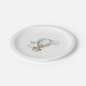 Babydusche Party Papier Teller (Schrägansicht)