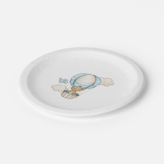 Babydusche Party Papier Teller (Schrägansicht)