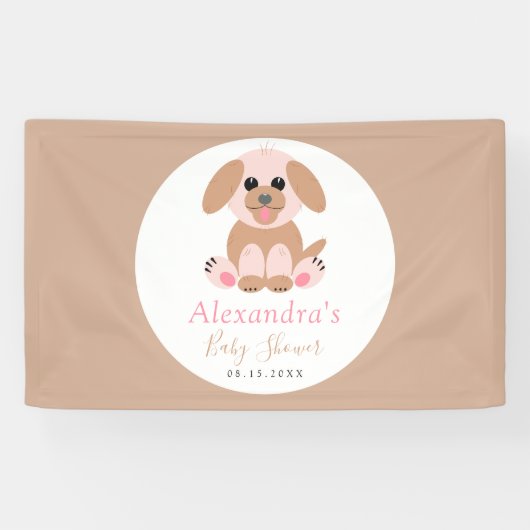 Babydusche Party Personalisiert Puppy-Neutral Banner (Horizontal)