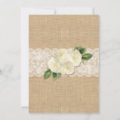 Babydusche Party Rose Burlap Lace Lights Einladung (Rückseite)