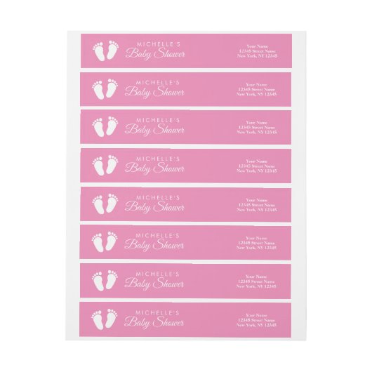 Babydusche Party Rücksendeadresse (Bogen)