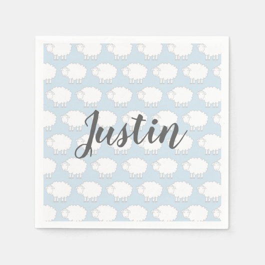 Babydusche Party-Servietten mit niedlichen Schafen Serviette (Vorderseite)