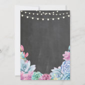 Babydusche Party Succulents Floral Chalk Einladung (Rückseite)