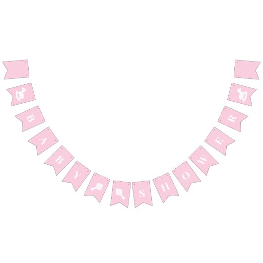 Babydusche Pastel Pink Baby Girl Wimpelkette (Alle)