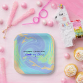 Babydusche Pastel Spiral Willkommen Erste Geboren Pappteller (Party)