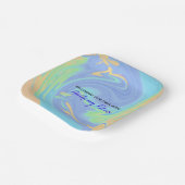 Babydusche Pastel Spiral Willkommen Erste Geboren Pappteller (Gewinkelt)