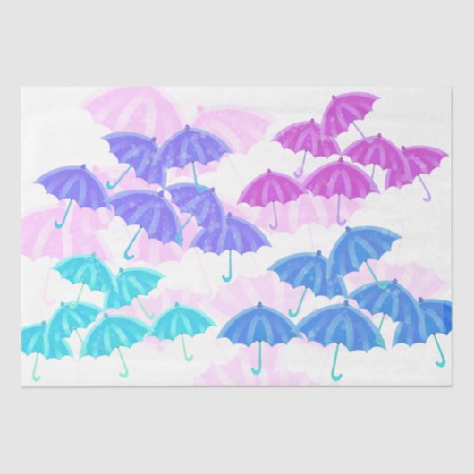 Babydusche Pastel Umbrella Seidenpapier (Vorderseite)