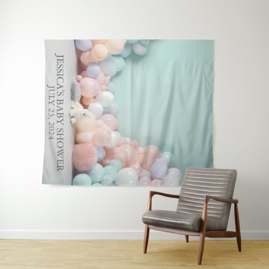 Babydusche Pastell Ballon Hintergrund Wandteppich (Beispiel (Horizontal))