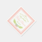 Babydusche Peach Floral Serviette (Ecke)