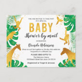 Babydusche per Mail Boy Gold Jungle Animals Safari Postkarte (Vorderseite)