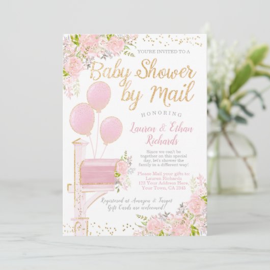 Babydusche per Mail Einladung (Stehend Vorderseite)