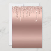 Babydusche per Mail Glitzer Tropfen Rose Gold Einladung (Rückseite)