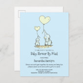 Babydusche per Mail Mama und Baby Elephant Baby Bo Einladungspostkarte (Vorne/Hinten)