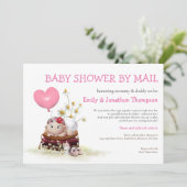 Babydusche per Mail Niedlich Baby Ladybird Blume Einladung (Stehend Vorderseite)