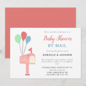 Babydusche per Mail Niedlich Pastel Pink Mailbox Einladung (Vorne/Hinten)